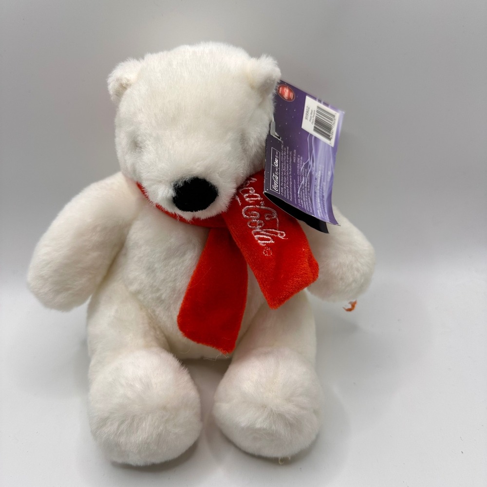 NWT Coca-Cola Polar Bear Plush Boyds Collection White Stuffed Animal  XMAS